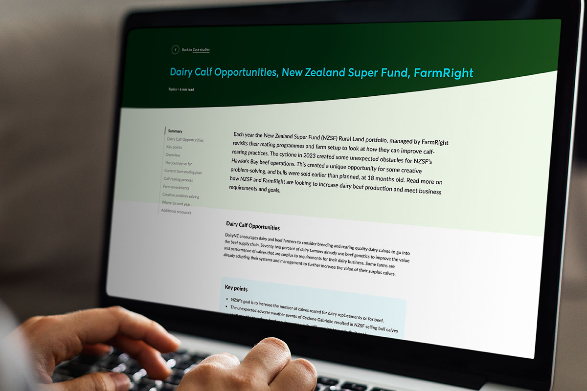 DairyNZ Dairy Calf Opportunities New Zealand Super Fund FarmRight